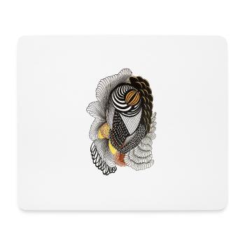 Geometrische Linienzeichnung mit Schuppenmuster - Mousepad (Querformat) - Weiß - Vorne