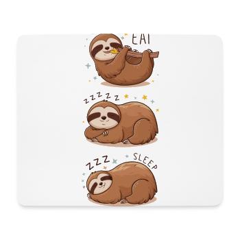 Lustiges Faultier Eat Sleep Sloth für Kinder - Mousepad (Querformat) - Weiß - Vorne