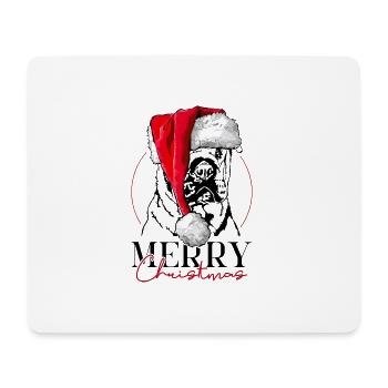 Santa SHAR Î.-P.-É. Joyeux Noël Chiens Wilsigns - Tapis de souris (format paysage) - blanc - Devant