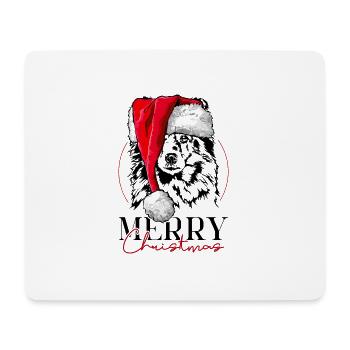 Père Noël Joyeux Noël Chiens Chiens Wilsigns - Tapis de souris (format paysage) - blanc - Devant