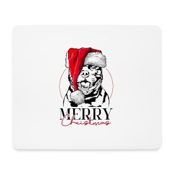 Père Noël STAFFORDSHIRE BULL TERRIER Joyeux Noël - Tapis de souris (format paysage) - blanc - Devant