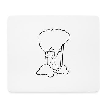 Bier Zeichnung Party Feiern schwarz - Mousepad (Querformat) - Weiß - Vorne