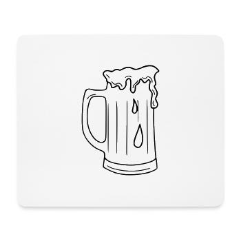 Bier Zeichnung Party Feiern schwarz - Mousepad (Querformat) - Weiß - Vorne