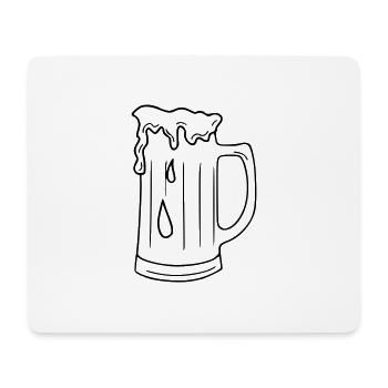 Bier Zeichnung Party Feiern schwarz - Mousepad (Querformat) - Weiß - Vorne