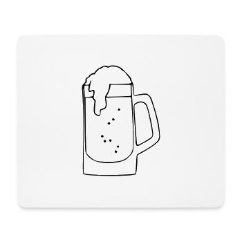 Bier Zeichnung Party Feiern schwarz - Mousepad (Querformat) - Weiß - Vorne