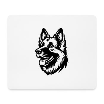 German Shepherd Drawing Head - Mouse Pad (horizontal) - white - Front