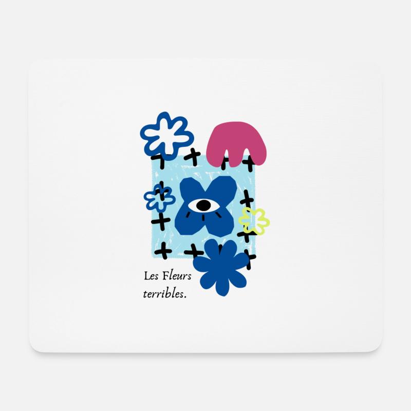 Les Fleurs terribles | maximalistischer Retro-Blumenspaß - Mousepad (Querformat) - Weiß