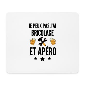 je peux pas j'ai bricolage et apéro - Tapis de souris (format paysage) - blanc - Devant