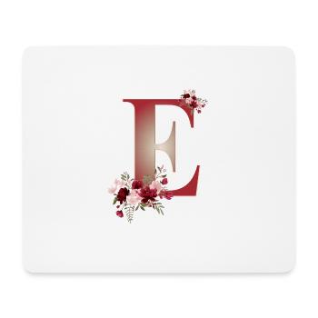 Buchstabe E mit Blumen - Mousepad (Querformat) - Weiß - Vorne