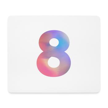 Colorful Number 8 - Mouse Pad (horizontal) - white - Front