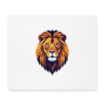 Mighty Lion Head Illustration Lion Head Motif - Mouse Pad (horizontal) - white - Front