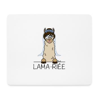 Lama, Lama-riée, Mariage, EVJF, mariée - Tapis de souris (format paysage) - blanc - Devant