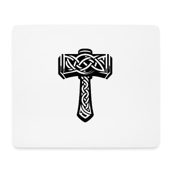 Hammer in aussergewöhnlichen Keltischen Knoten - Mousepad (Querformat) - Weiß - Vorne