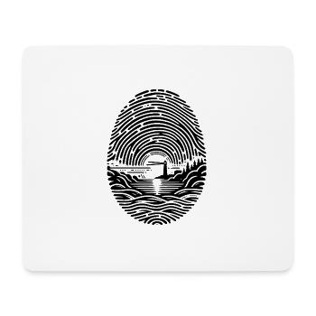 Fingerabdruck Landschaft mit Küsten Leuchtturm - Mousepad (Querformat) - Weiß - Vorne