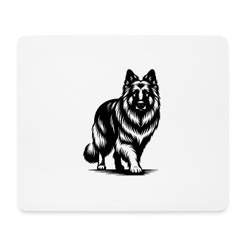 Schäferhunde Porträt Tattoo Style - Mousepad (Querformat) - Weiß - Vorne