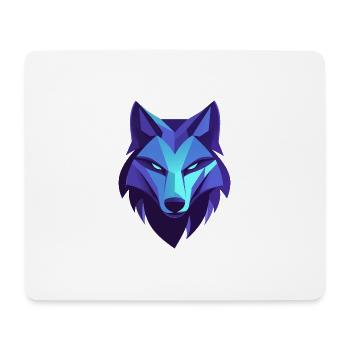 Geometric Calm Wolf Logo, Wolf Emblem - Mouse Pad (horizontal) - white - Front