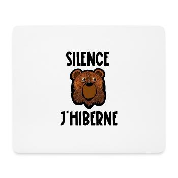 silence j'hiberne - Tapis de souris (format paysage) - blanc - Devant