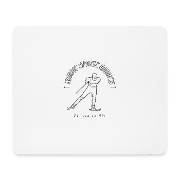 Accros aux sports nordiques - Ski de fond - Tapis de souris (format paysage) - blanc - Devant