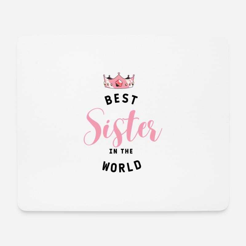 Best Sister Beste Schwester Slogan - Mousepad (Querformat) - Weiß