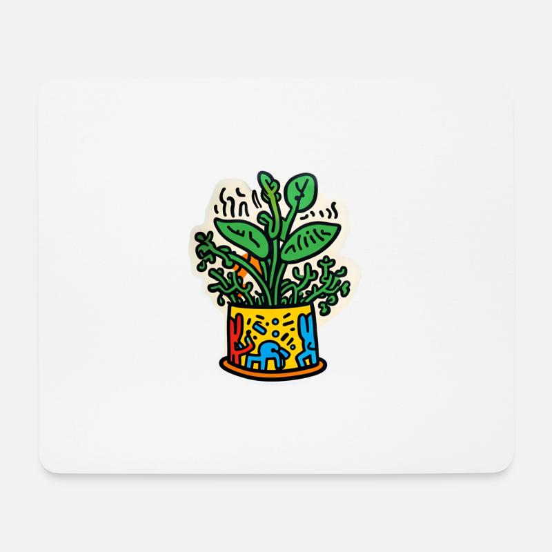 Ich liebe Pflanzen - Pflanzenliebhaber - Haring Ku - Mousepad (Querformat) - Weiß