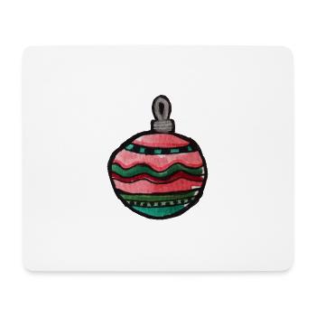 Bunte, gestreifte Weihnachtskugel - Mousepad (Querformat) - Weiß - Vorne