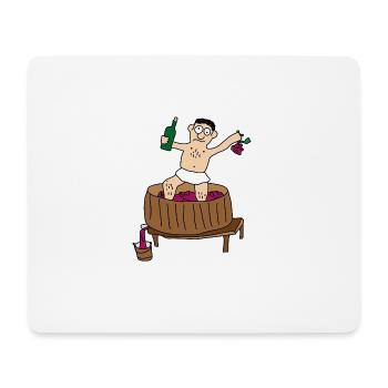 Wein | Weinlese Weinernte Weintrinker Rotwein Fass - Mousepad (Querformat) - Weiß - Vorne
