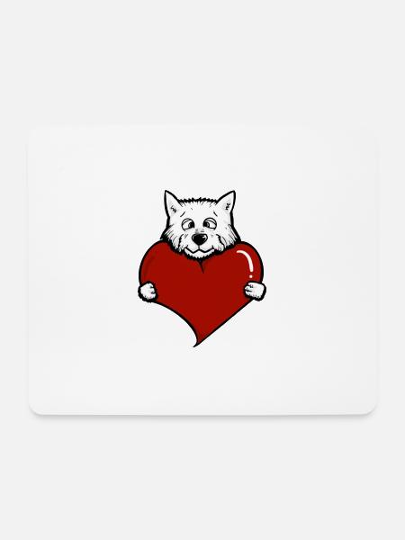 Westie - Mousepad (Querformat) - Weiß