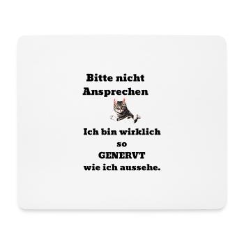 Saying cat annoyed - Mouse Pad (horizontal) - white - Front