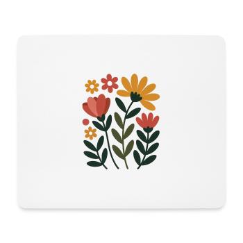 Boho Blumen – Blühende Harmonie - Mousepad (Querformat) - Weiß - Vorne