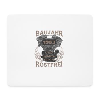 Baujahr und immer noch Rostfrei 1963 - Mousepad (Querformat) - Weiß - Vorne