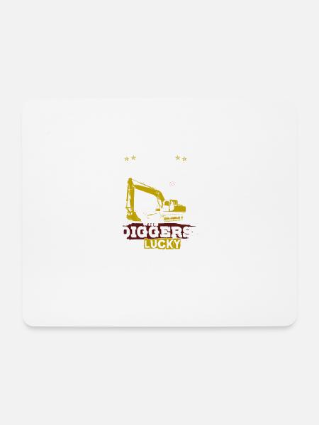 Construction Worker T-Shirt · Construction Site · Excavator · Crane - Mouse Pad (horizontal) - white