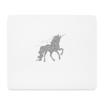 Das silberne glitzer Einhorn - Mousepad (Querformat) - Weiß - Vorne