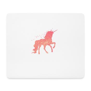 Das rote glitzer Einhorn - Mousepad (Querformat) - Weiß - Vorne