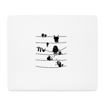 Birds Striped Birdie Illustration Gift - Mouse Pad (horizontal) - white - Front