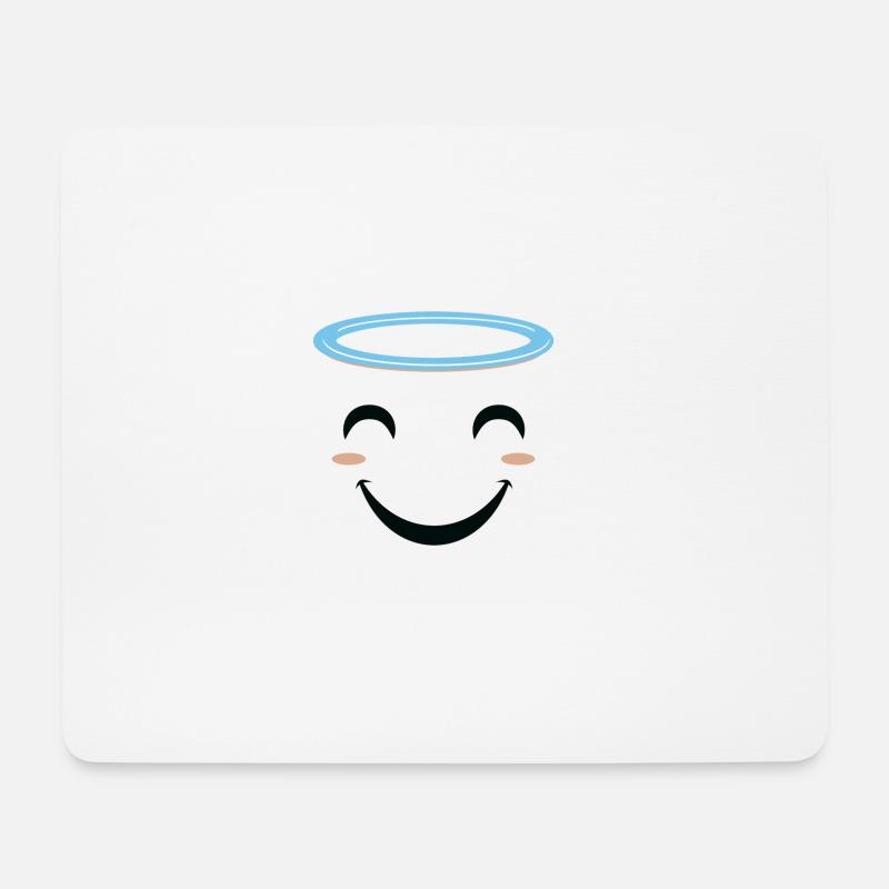 Lustiges Lachendes Halloween Engel Gesicht T-Shirt - Mousepad (Querformat) - Weiß