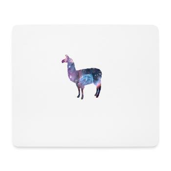 weltall galaxy llama - Mousepad (Querformat) - Weiß - Vorne