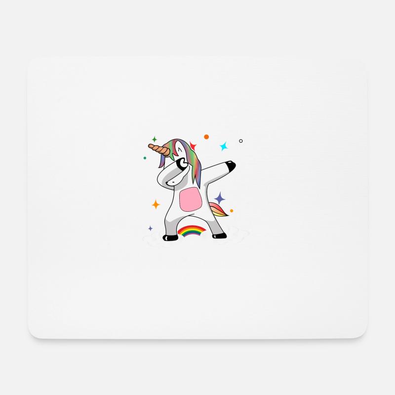 Rainbow Dabbing Unicorn - Mouse Pad (horizontal) - white
