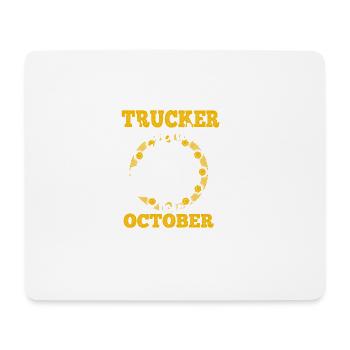 Trucker Legends are born in October - Mousepad (Querformat) - Weiß - Vorne