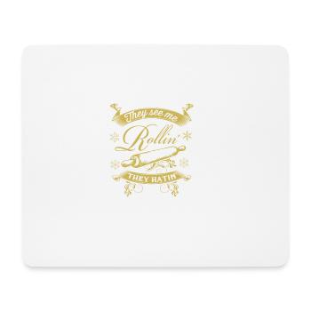 Funny Weihnachts Teigrolle Teig Kekse Backen - Mousepad (Querformat) - Weiß - Vorne