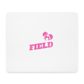Mon coeur est sur le terrain de football - cadeau - Tapis de souris (format paysage) - blanc - Devant