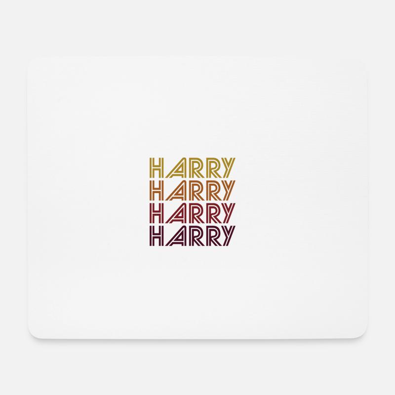 Harry Retro Wordmark Pattern - Mousepad (Querformat) - Weiß