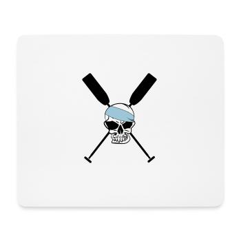 Paddel Ruder gekreuzt Schädel Totenkopf Skull 3c - Mousepad (Querformat) - Weiß - Vorne
