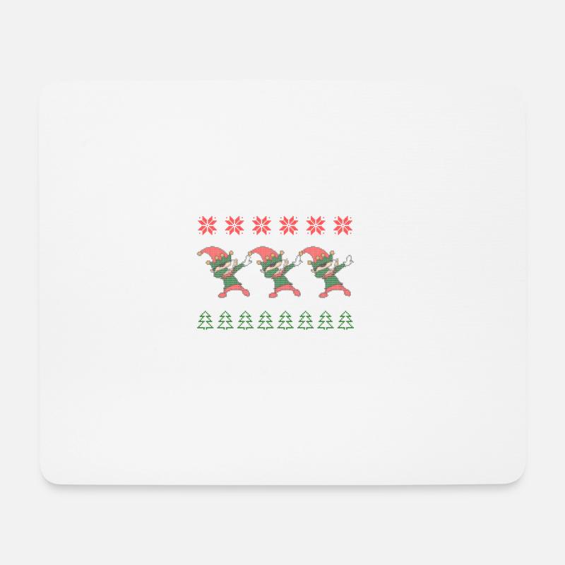 Christmas Elf Ugly Shirt - Mousepad (Querformat) - Weiß