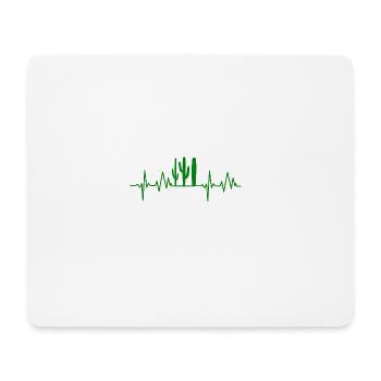 Kaktus Herzschlag heartbeat geschenk cactus - Mousepad (Querformat) - Weiß - Vorne