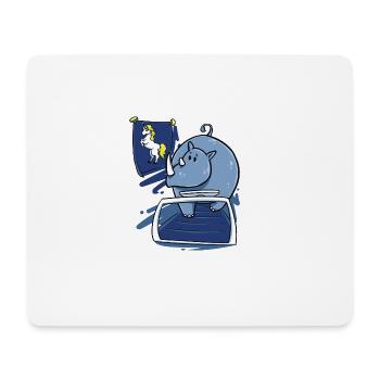 Rhino Nashorn Einhorn lustig Weihnachten Geschenk - Mousepad (Querformat) - Weiß - Vorne