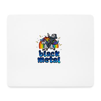 Noir musique métal Unicorn poney arc-en-Rose Fan - Tapis de souris (format paysage) - blanc - Devant
