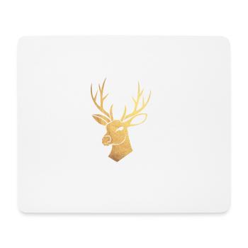 Goldener Hirsch - Mousepad (Querformat) - Weiß - Vorne
