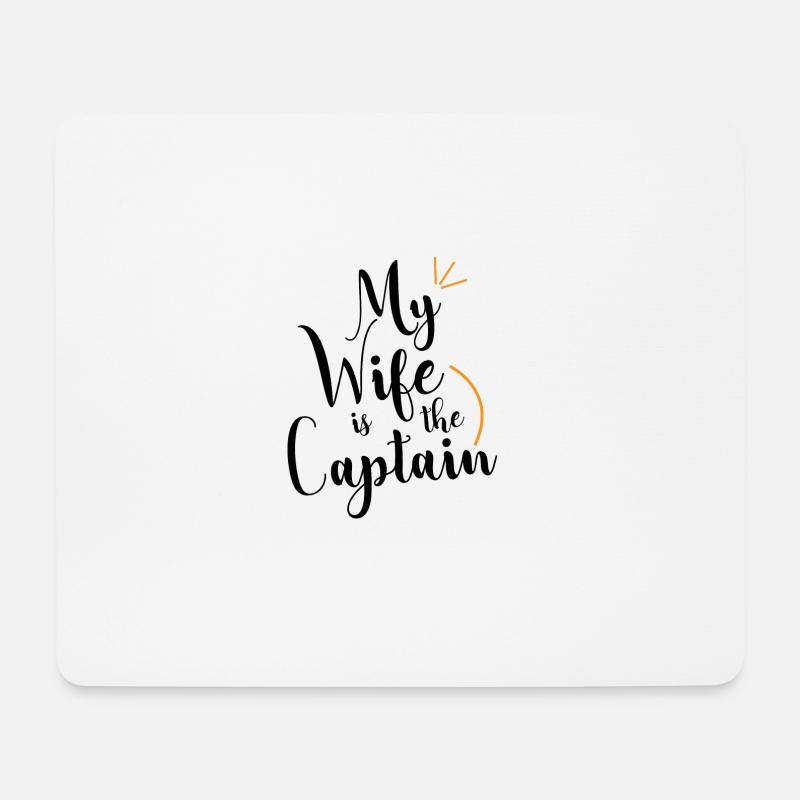 Logo My Wife is the captain - Mouse Pad (horizontal) - white