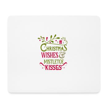 voeux de Noël et des baisers de gui - Tapis de souris (format paysage) - blanc - Devant