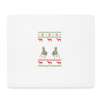 Laid amant de cheval de Noël - Tapis de souris (format paysage) - blanc - Devant